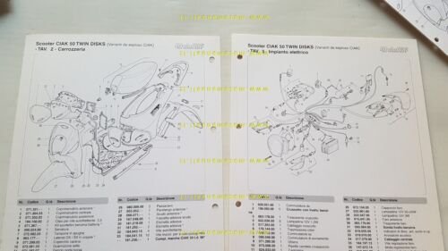 Malaguti 50 CIAK anni 90 2 cataloghi ricambi scooter originali …