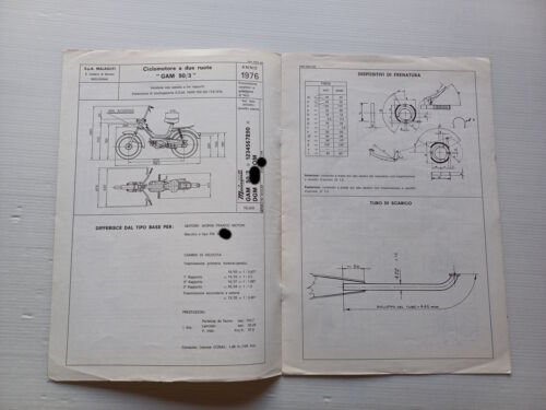 Malaguti 50 Dribbling 4M GAM 50/4 1976 scheda omologazione DGM …