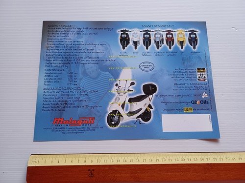 Malaguti 50 F10 Jetline catalizzato anni 90 depliant scooter italiano …