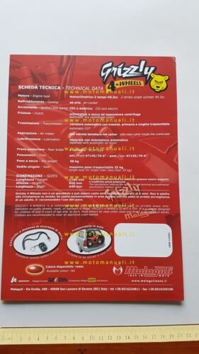 Malaguti 50 Grizzly Quad 4 ruote depliant originale italiano
