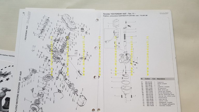 Malaguti 50 YESTERDAY anni 90 2 cataloghi ricambi scooter originali …