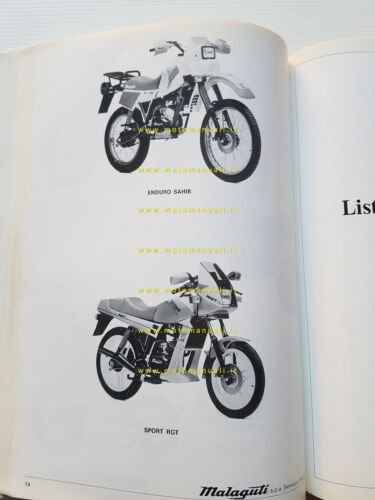 Malaguti catalogo ricambi generale 1984 tutti modelli Fifty RCX SAHIB …
