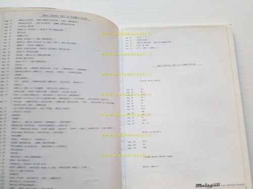 Malaguti catalogo ricambi generale 1984 tutti modelli Fifty RCX SAHIB …