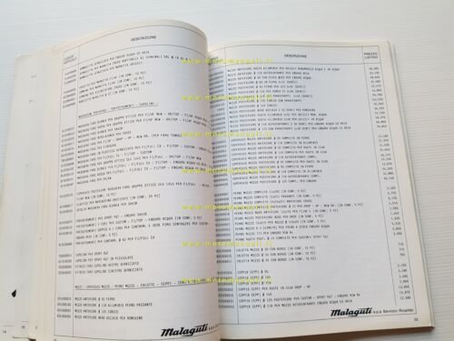Malaguti catalogo ricambi generale 1984 tutti modelli Fifty RCX SAHIB …