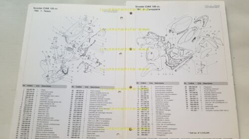 Malaguti CIAK 100 anni 90 catalogo ricambi originale spare parts …