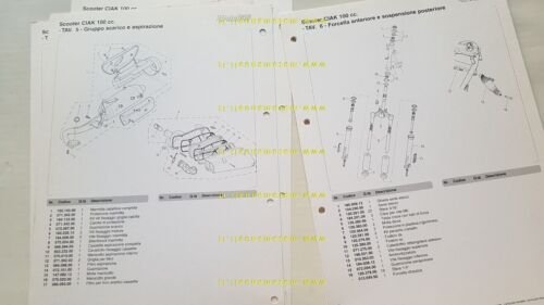 Malaguti CIAK 100 anni 90 catalogo ricambi originale spare parts …
