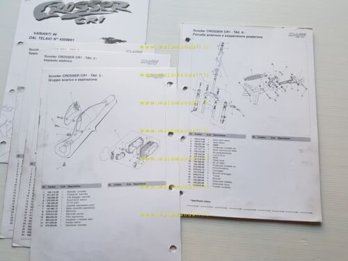 Malaguti Crosser CR1 50 1995-96 catalogo ricambi originale