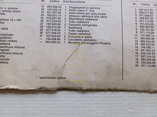 Malaguti Fifty TOP 50 1989 catalogo ricambi originale