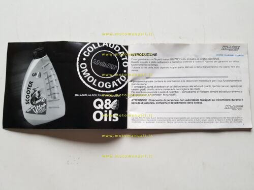 Malaguti Grizzly 50 2000 manuale uso manutenzione libretto originale italiano