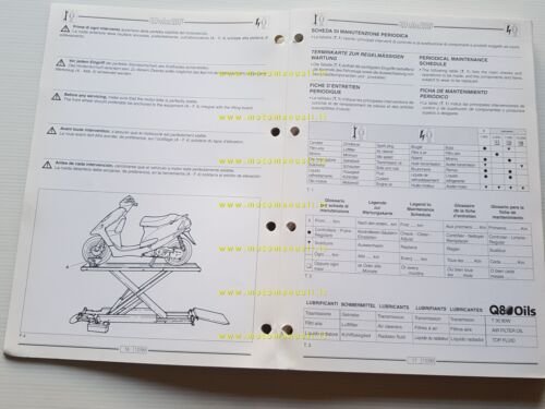 Malaguti Madison 250 1999 Manuale Officina motore Yamaha-Minarelli originale