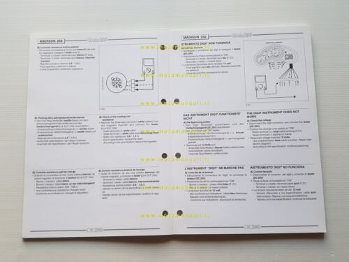 Malaguti Madison 250 2000 Manuale Officina guasti impianto elettrico originale