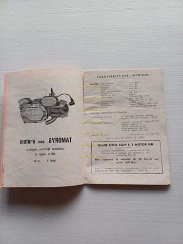 Malaguti motori Franco Morini 48 Gyromat 1970 manuale uso manutenzione …
