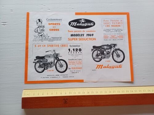 Malaguti produzione modelli 1969 depliant FRANCESE originale
