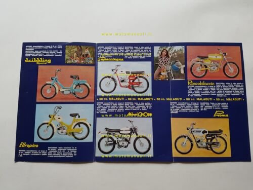 Malaguti produzione modelli 50 1970 depliant italiano originale