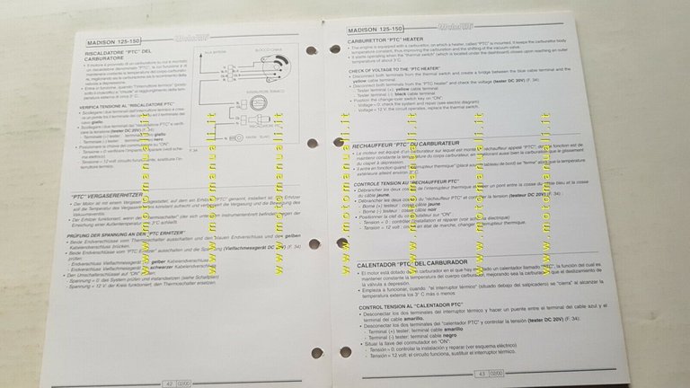 Malaguti scooter Madison 125-150 2000 manuale officina originale