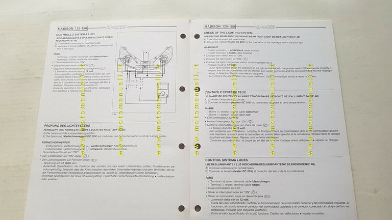 Malaguti scooter Madison 125-150 2000 manuale officina originale