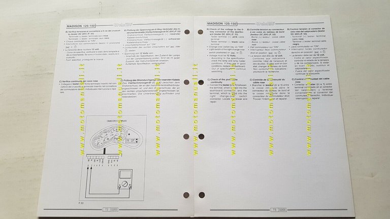 Malaguti scooter Madison 125-150 2000 manuale officina originale