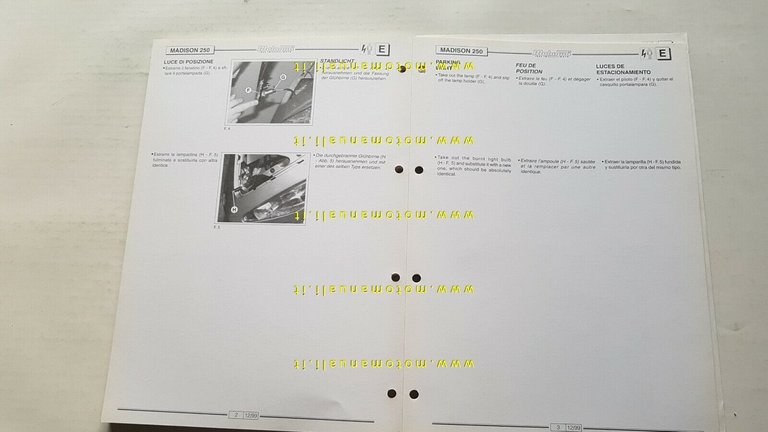 Malaguti scooter Madison 250 1999 manuale officina originale