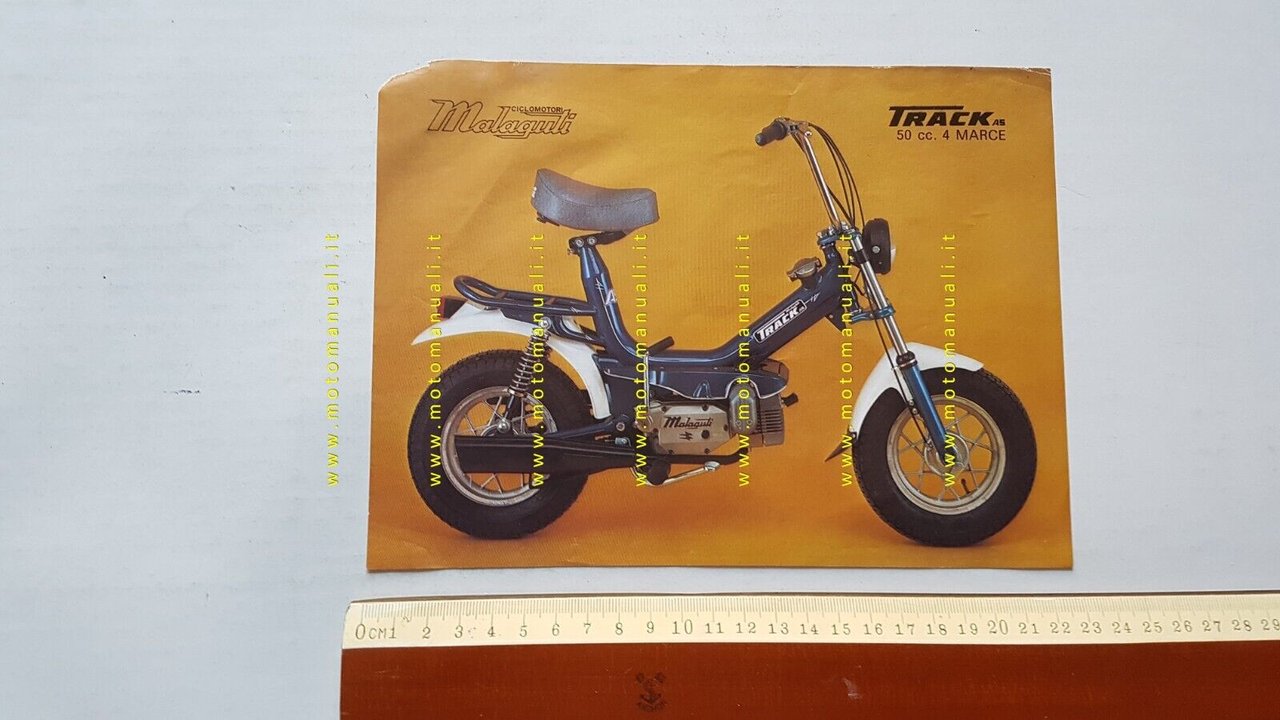 Malaguti Track 50 moto ciclomotore depliant anni '70 originale italiano …