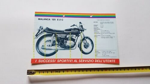 Malanca 125 E2C 1974 1a serie depliant moto originale brochure …
