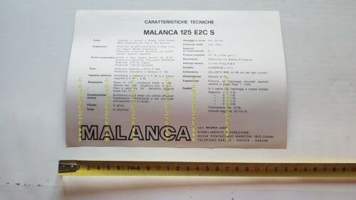 Malanca 125 E2C S 1975 depliant moto originale brochure