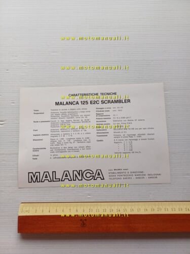 Malanca 125 E2C Scrambler 1976 depliant moto originale brochure