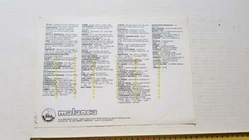 Malanca 125 SS 5M 1982 depliant originale moto brochure