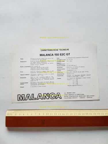 Malanca 150 E2C GT 1976 depliant moto originale brochure prospekt