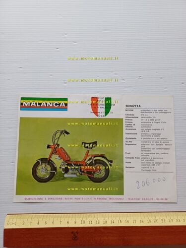 Malanca 50 Bib - Mini Zeta 1973 depliant ciclomotore originale …