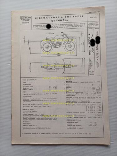 Malanca 50 Country 4m 4MSL 1974 scheda omologazione DGM Motorizzaz. …