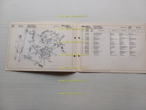 Malanca 50 Due Pi Elle anni 70 catalogo ricambi telaio …