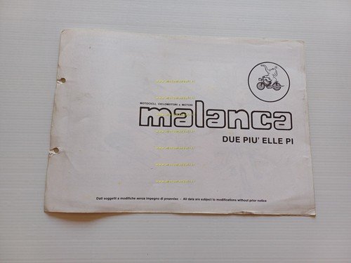 Malanca 50 Due Piu' Elle Pi VARIANTI catalogo ricambi TELAIO …