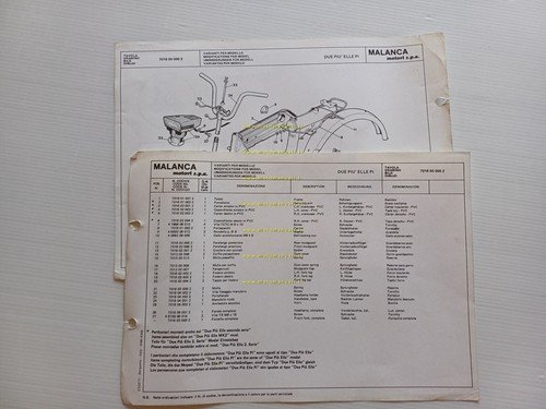 Malanca 50 Due Piu' Elle Pi VARIANTI catalogo ricambi TELAIO …