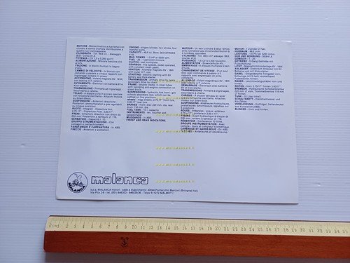 Malanca 50 GTS 5 5M Avviamento Elettrico depliant originale ITALIANO