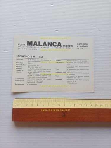 Malanca 50 Leoncino 3M - 4M depliant italiano originale ciclomotore
