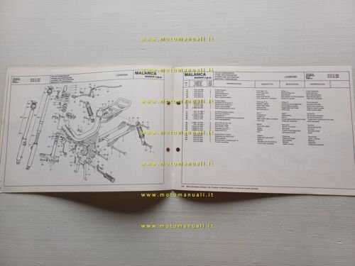 Malanca 50 Leoncino anni 70 catalogo ricambi telaio originale - …