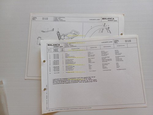 Malanca 50 Lord VARIANTI catalogo ricambi TELAIO originale FRAME parts …