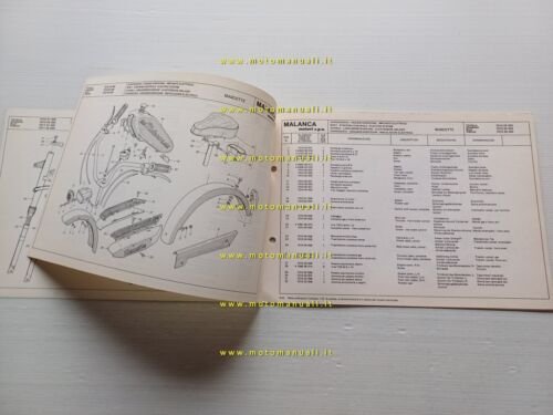 Malanca 50 Mascotte anni 70 catalogo ricambi telaio originale - …