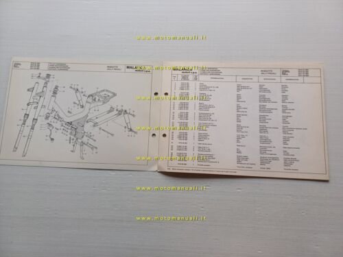 Malanca 50 Mascotte anni 70 catalogo ricambi telaio originale - …