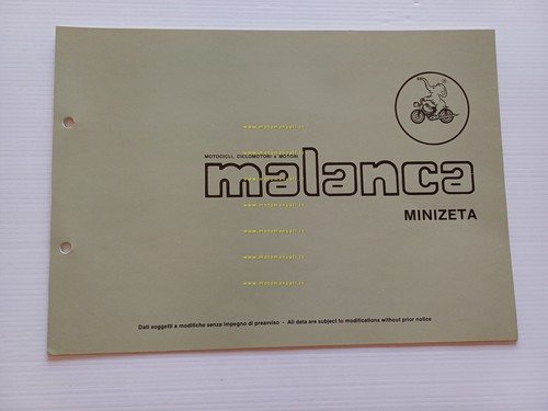 Malanca 50 Minizeta catalogo ricambi TELAIO originale FRAME parts catalog