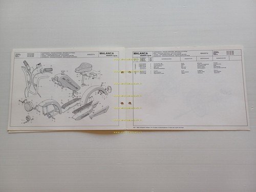 Malanca 50 Minizeta catalogo ricambi TELAIO originale FRAME parts catalog
