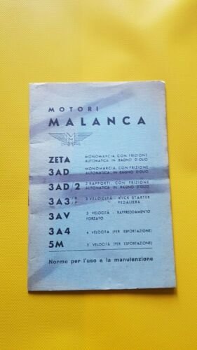 Malanca 50 motori 3AD-3AD2-3A3-3AV-3A4-5M manuale uso originale owner's manual