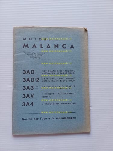 Malanca 50 motori 3AD-3AD2-3A3-3AV-3A4 manuale uso originale