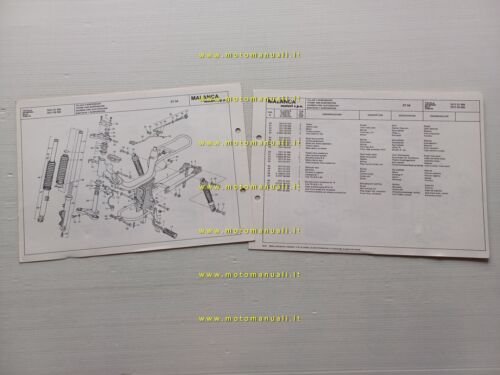Malanca 50 ST 54 anni 70 catalogo ricambi telaio originale …