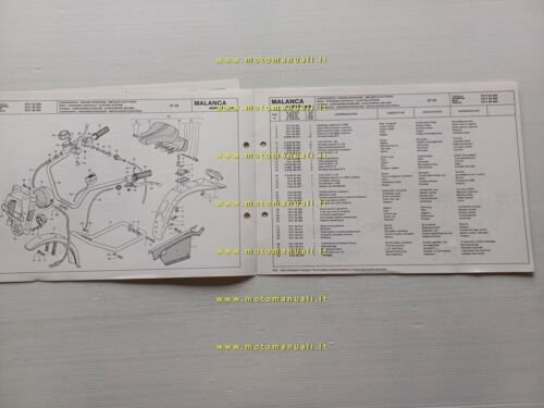 Malanca 50 ST 54 anni 70 catalogo ricambi telaio originale …