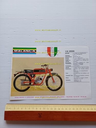 Malanca 50 Tigre - 3M Cross 1973 depliant ciclomotore originale …