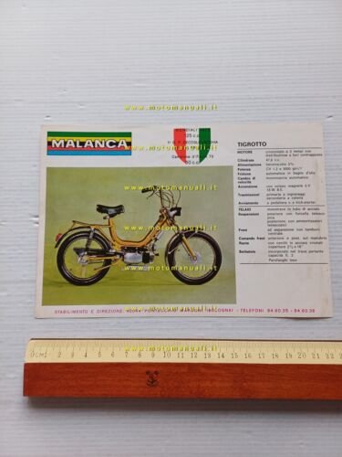 Malanca 50 Tigrotto - Zeta 1973 depliant italiano originale