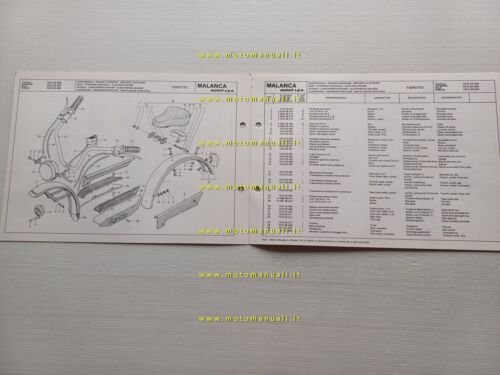 Malanca 50 Tigrotto anni 70 catalogo ricambi telaio originale - …