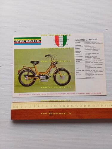 Malanca 50 Tigrotto-Mascotte 1973 depliant italiano originale