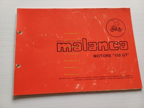 Malanca catalogo ricambi MOTORE 150 GT anni 70 Engine spare …